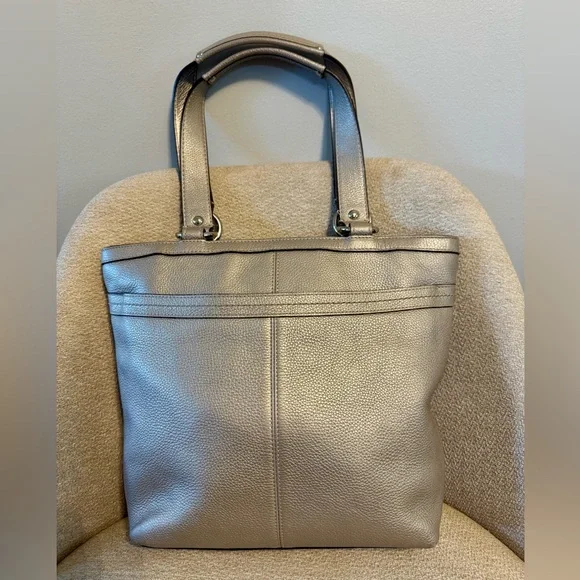 Coach Penelope Metallic Pebbled Leather Shoulder Bag - Picture 4 of 15